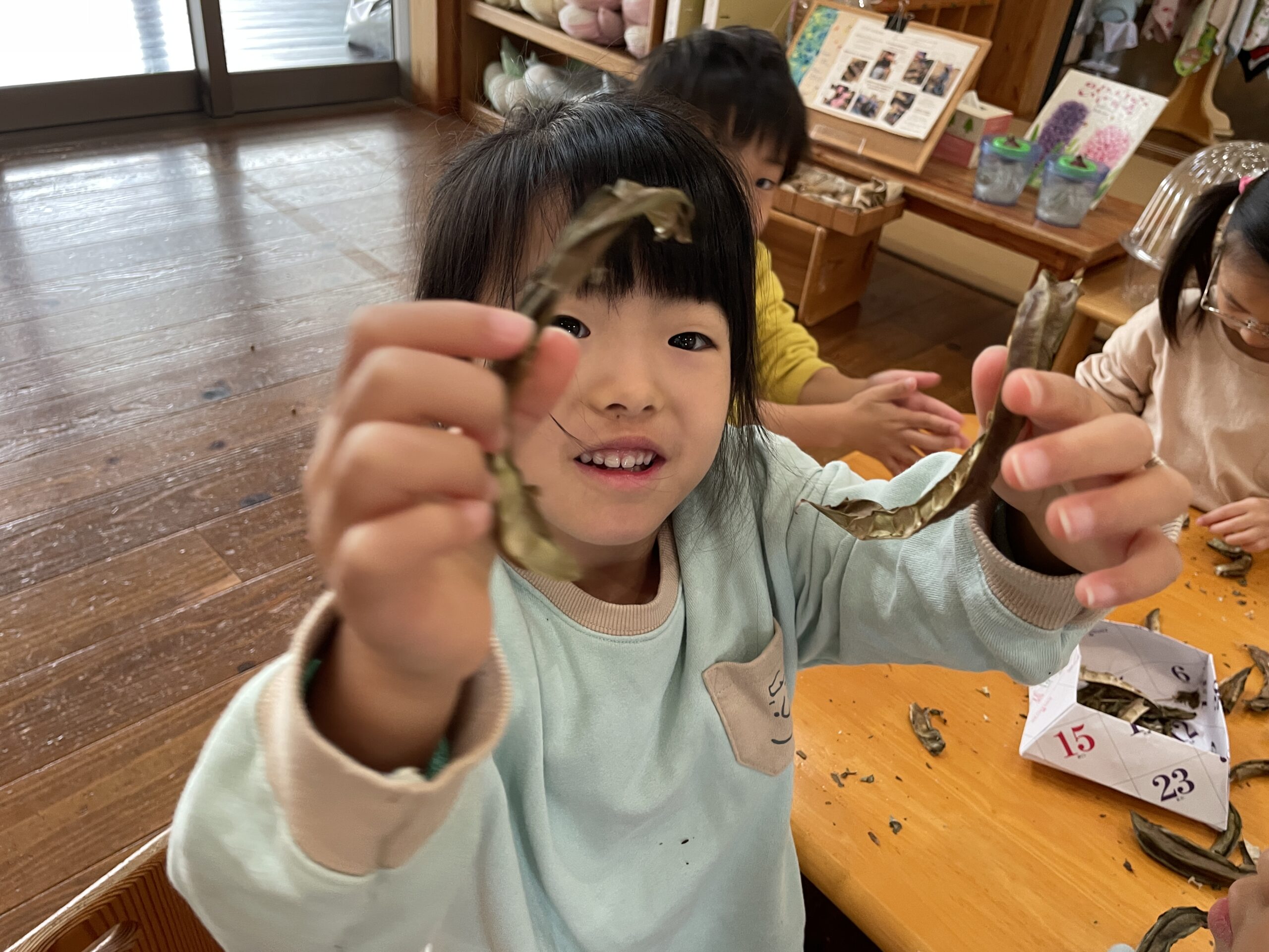 4歳ほし組　ありがとう、四角豆