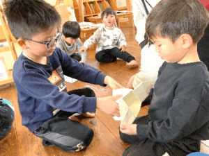 3歳つき組　三方づくり～鬼ヶ島計画②～